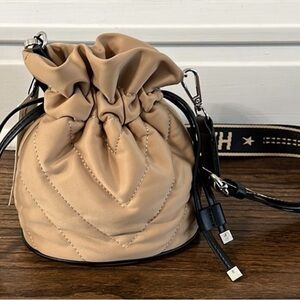 Zara Nylon Drawstring Crossbody “Have Fun” bag